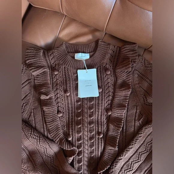 NWT SEZANE x MANOUSH Marva Pull Sweater Brown - Size M - Picture 7 of 10